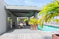 cool patio of Saint Barth Villa Lagon Vert luxury holiday home, vacation rental