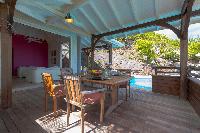 cool terrace of Saint Barth Villa Petit Lagon luxury holiday home, vacation rental