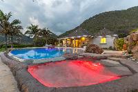 fun poolside of Saint Barth Villa La Roche Dans l'Eau luxury holiday home, vacation rental