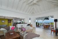 cool living room of Saint Barth Villa Lagon Bleu luxury holiday home, vacation rental