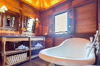cool freestanding bathtub in Saint Barth Villa Lama luxury holiday home, vacation rental