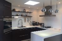 cool modern kitchen of Saint Barth Villa Wastra luxury holiday home, vacation rental