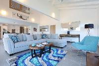 pleasant living room of Saint Barth Villa Wild Blue luxury holiday home, vacation rental