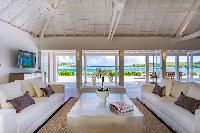 cool living room of Saint Barth Villa Bleu luxury holiday home, vacation rental