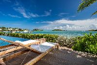 cool poolside of Saint Barth Villa Bleu luxury holiday home, vacation rental