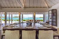 cool dining room of Saint Barth Villa Bleu luxury holiday home, vacation rental