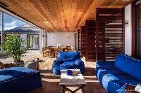 cool lanai of Saint Barth Luxury Villa Blanc Bleu holiday home, vacation rental