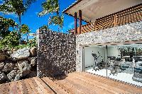 cool veranda of Saint Barth Luxury Villa Blanc Bleu holiday home, vacation rental