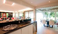 swanky kitchen of Saint Barth Villa Cumulus luxury holiday home, vacation rental