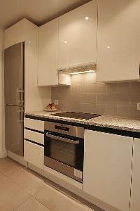 cool modern kitchen of Passy La Tour luxury apartment